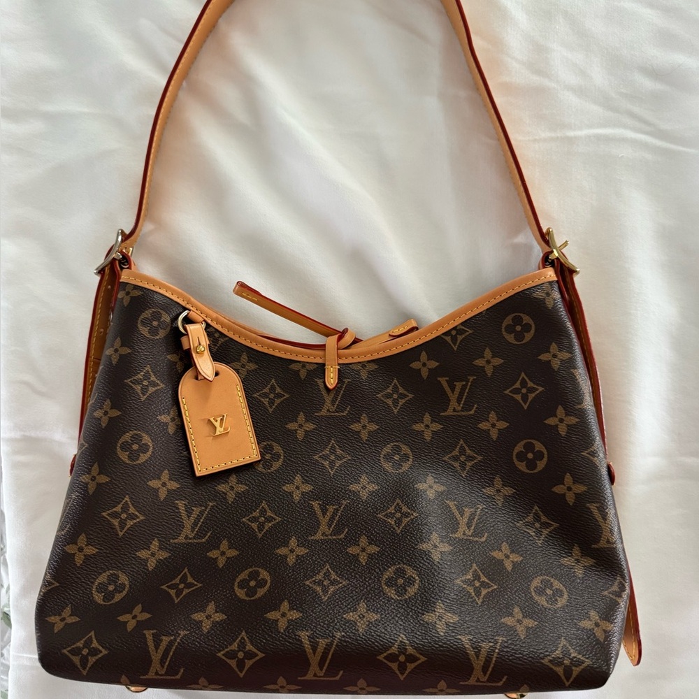 Louis Vuitton PM Carry All Shoulder Bag with Vachetta Leather